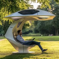 Солнечная скамейка с интеллектуальной системой для парков и общественных мест (арт. 25-3072130)