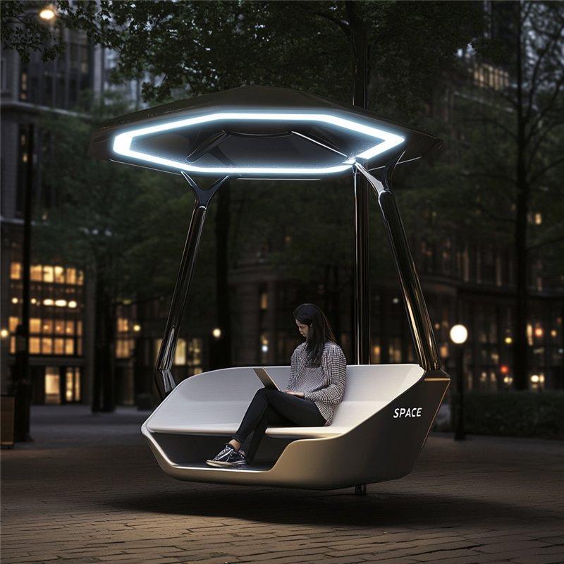 Солнечная скамейка с интеллектуальной системой для парков и общественных мест (арт. 25-3072130)