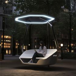 Солнечная скамейка с интеллектуальной системой для парков и общественных мест (арт. 25-3072130)