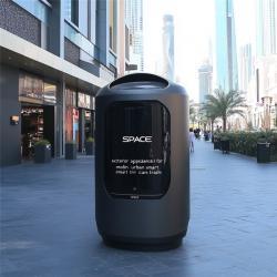 Умный уличный мусорный бак с алюминиевой рамой, датчиком движения и автоматической крышкой для гигиены (арт. 25-3072132)