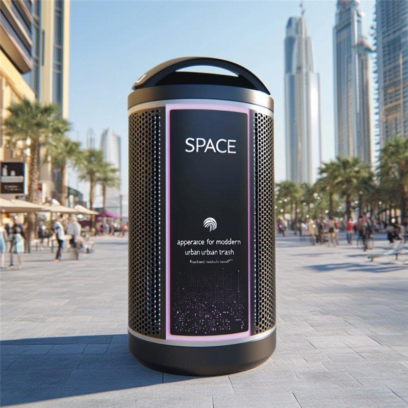 Умный уличный мусорный бак с алюминиевой рамой, датчиком движения и автоматической крышкой для гигиены (арт. 25-3072132)
