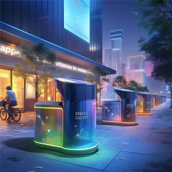 Световой короб мусорного бака с датчиком движения и автоматической крышкой (арт. 25-3072138)