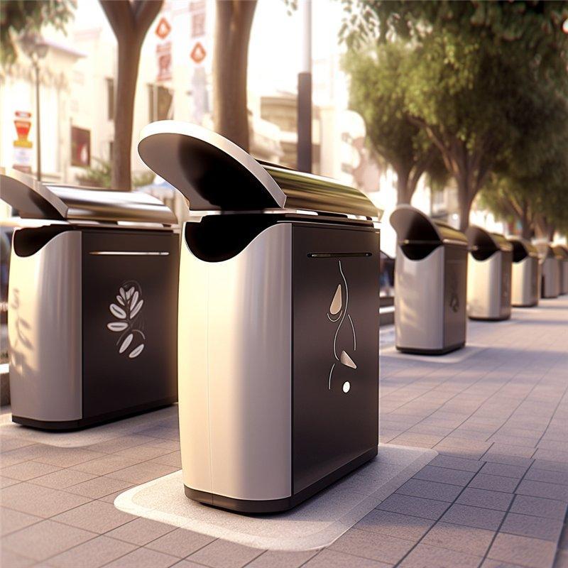 Интеллектуальный мусорный бак с бесконтактной крышкой и защитой от непогоды (арт. 25-3072146)