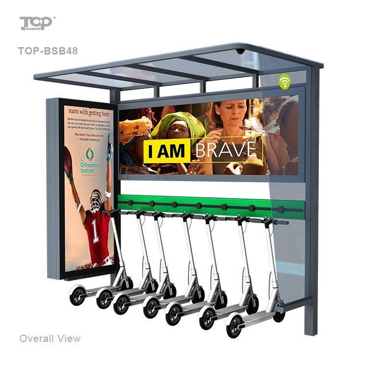 Стоянка для скутеров на открытом воздухе с лайтбоксом (арт. 25-3072151)