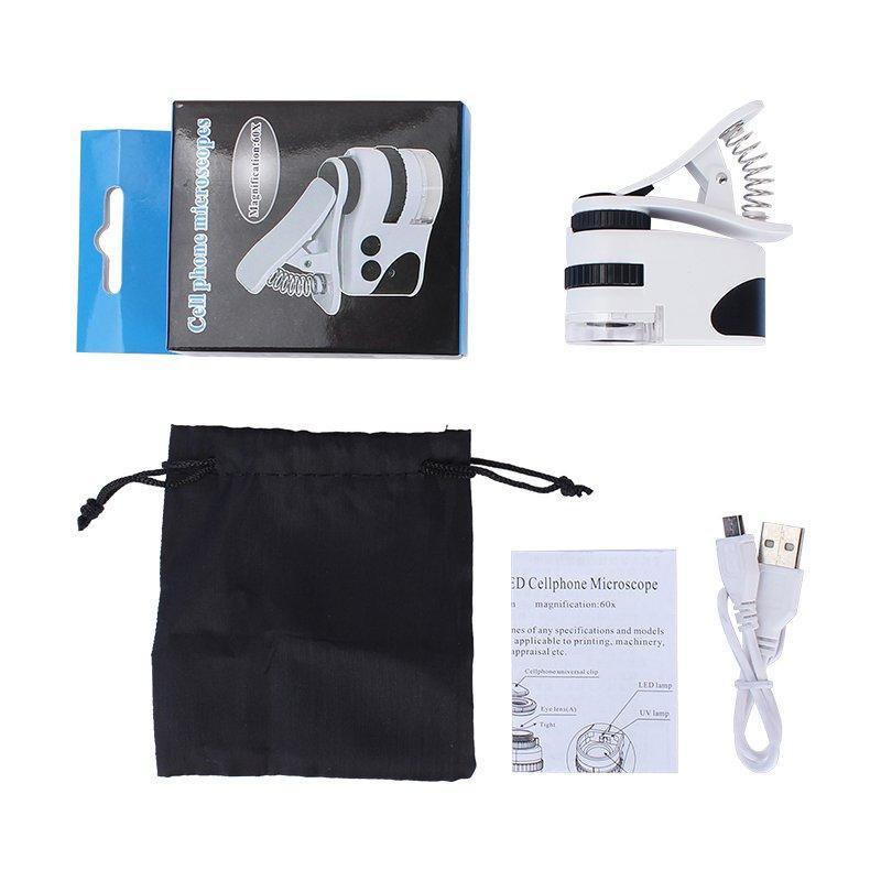 "Универсальное увеличительное стекло для мобильного телефона Qooltek 60X с зажимом (арт. 25-9072290)"