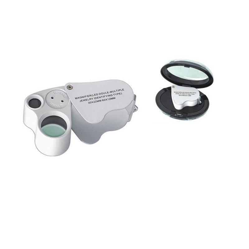 "Лупа с двойным объективом для географов и ювелиров с подсветкой LED UV (арт. 25-9072308)"
