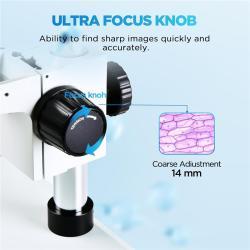 Бинокулярный стереомикроскоп с LED-подсветкой, увеличение 3.5X-50X, дополнительные объективы 0.5X (арт. 25-9071927)