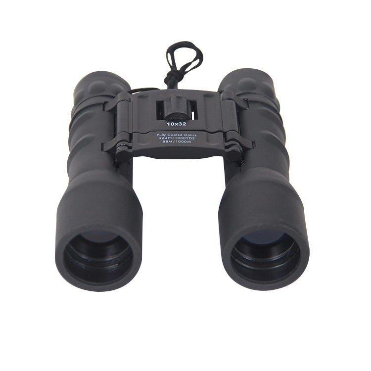 Бинокль компактный с резиновыми окулярами, 10x увеличение, HD центральная фокусировка, черный (арт. 25-9072139)