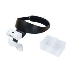 Магнификатор с кронштейном для очков с LED-подсветкой и оптическим объективом для чтения и ремонта BM-MG5038