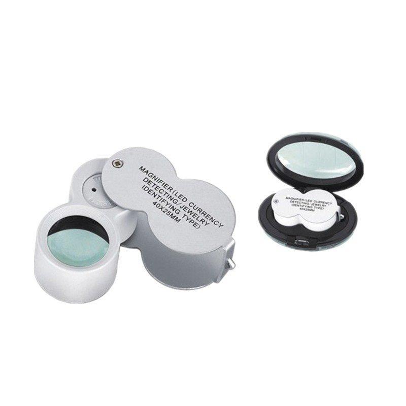Лупа с двойным объективом для географов и ювелиров с подсветкой 45x LED UV (арт. 25-9072285)