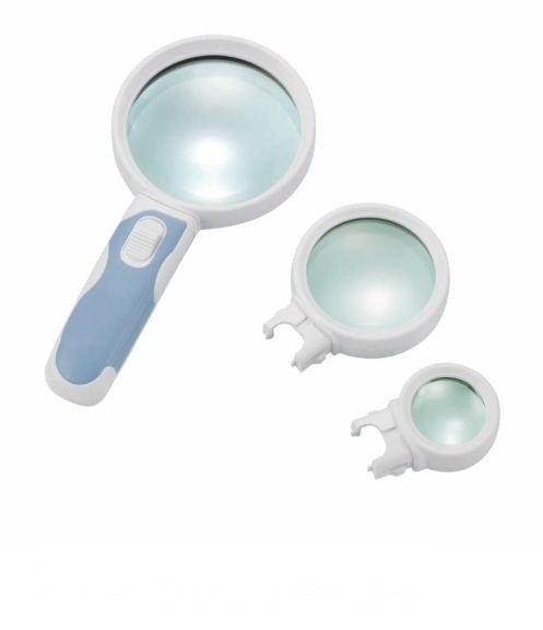 Универсальное увеличительное стекло с LED-подсветкой и сменной ручкой BM-BG3005