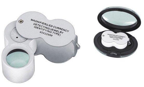 Лупа с двойным объективом для географов и ювелиров с подсветкой LED UV (арт. 25-9072322)