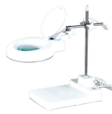Лампа настольная с увеличительным стеклом, регулируемым механизмом и светодиодным освещением (арт. 25-9072332)