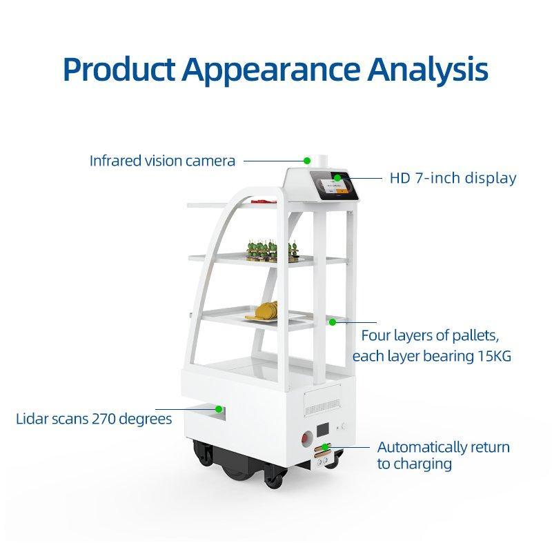 Робот для доставки блюд в ресторане с 7-дюймовым дисплеем и автоматическим управлением (арт. 25-11071332)