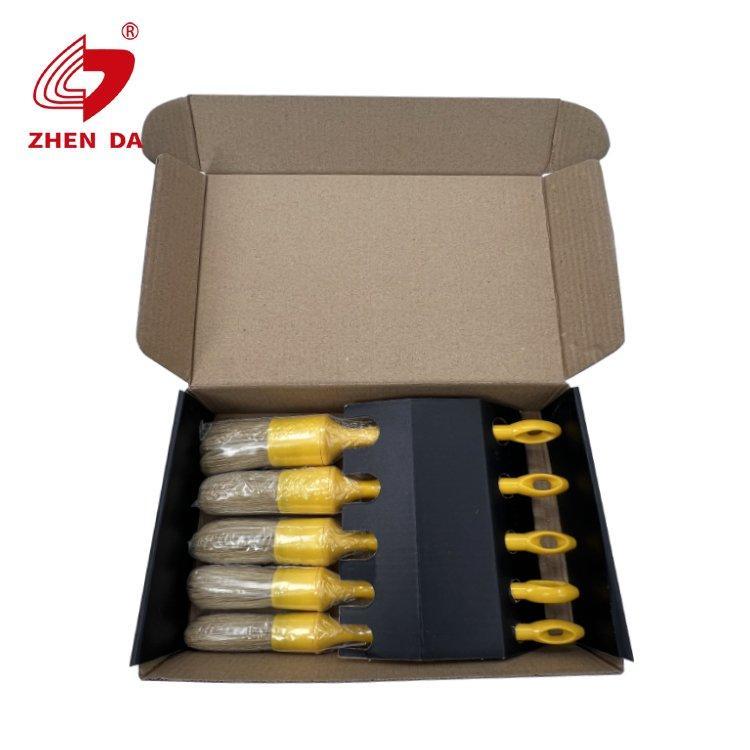 Набор щеток для автомобильной детейлинговой чистки Premium из 5 штук с желтой ручкой (арт. 25-1408028)