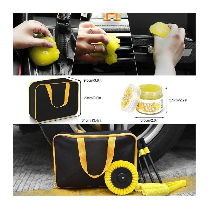 Набор щеток для автомобиля с насадкой на дрель и миттеном из шениля, 20 шт. (арт. 25-1408031)