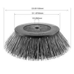 Щетка для уборки улицы из стали с пластиковым ворсом 320*600мм (арт. 25-1408240)
