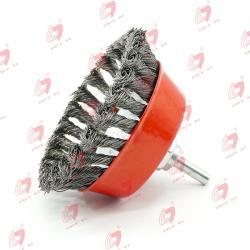 Щетка для углового шлифования из витой стали с креплением для промышленной очистки (арт. 25-1408418)