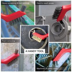 Набор щеток для уборки 3-в-1 из проволоки, стали, латуни и нейлона (арт. 25-1408438)