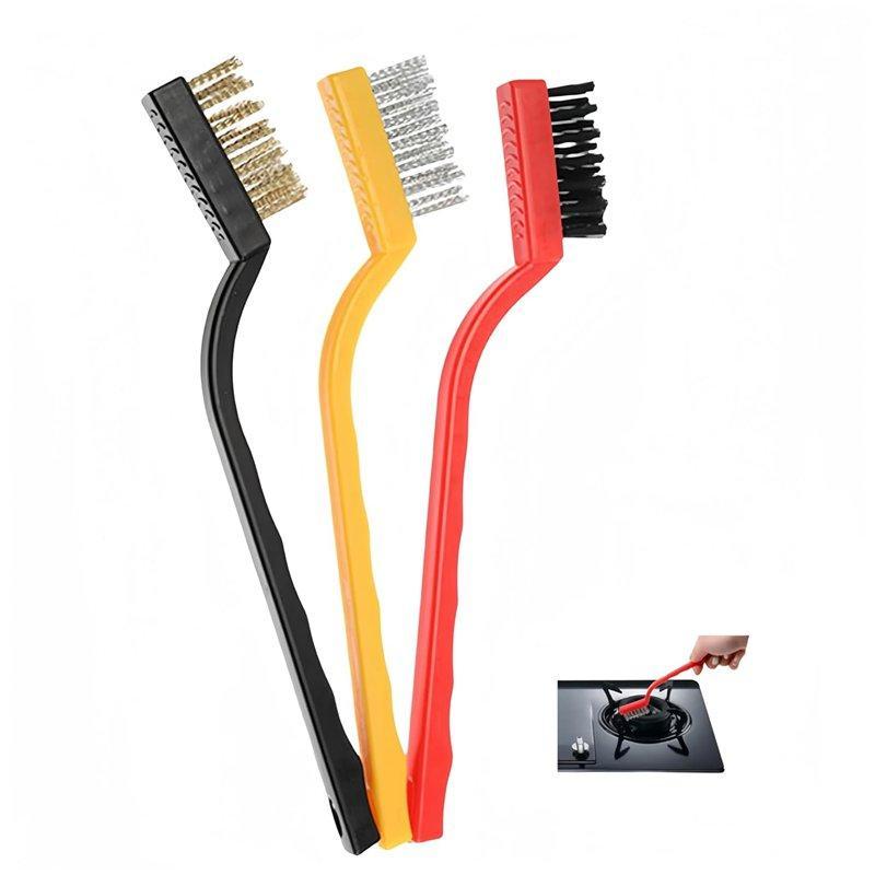 Набор щеток для чистки металла с латунной проволокой и нейлоновыми щетками (арт. 25-1408450)