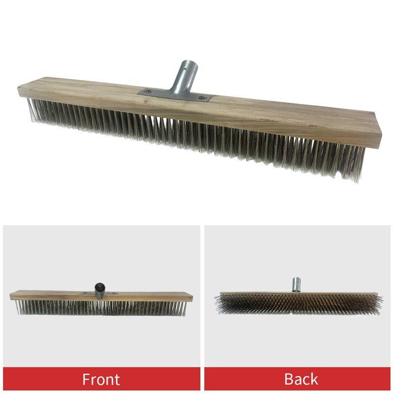 Щетка для уборки пола и палубы с нержавеющей сталью, длинная ручка, для уборки на улице (арт. 25-1408534)
