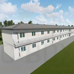 Дом-ресторан из контейнеров на 2 этажа с кухней и 3-4 комнатами для офиса (арт. 25-30072090)