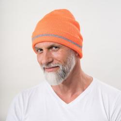 Шапка вязаная унисекс с отражающей полосой для зимы (арт. 25-5080063)