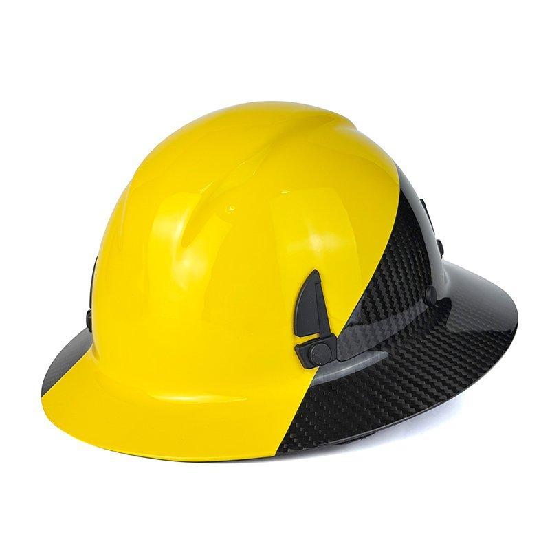 Каска защитная карбоновая с полной полей и 6-точечной подвеской (арт. 25-5080074)