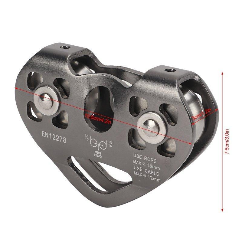 Блок роликовый двойной для скалолазания и спасения 30KN (арт. 25-5080215)