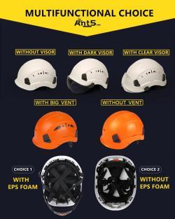 Каска защитная ABS с подбородочным ремнем и двойным визором (арт. 25-5080277)