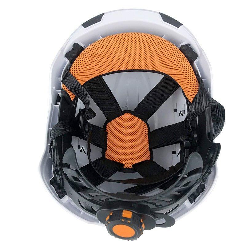 Каска строительная регулируемая бело-красная с вентиляцией (арт. 25-5080323)