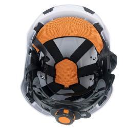 Каска строительная регулируемая бело-красная с вентиляцией (арт. 25-5080323)