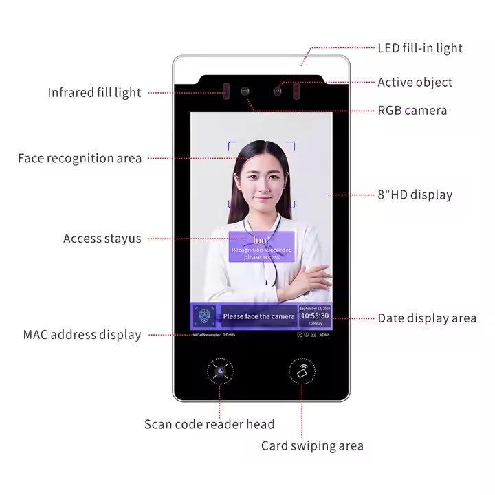 Терминал биометрический с распознаванием лиц и сенсорным экраном (арт. 25-5080699)