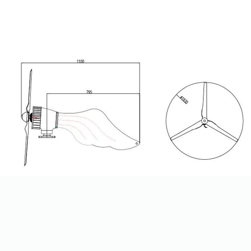 Ветрогенератор горизонтальный 5 кВт 48 В для дома 5000 Вт (арт. 25-5081080)
