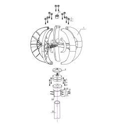 Ветрогенератор вертикальный 100W-1000W 12V/24V красный (арт. 25-5081258)