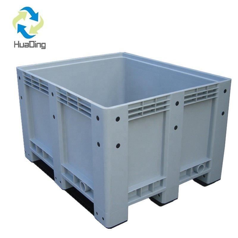 Ящик пластиковый серый с крышкой и колесами для склада (арт. 25-5081898)