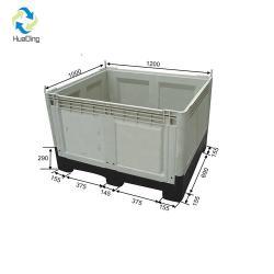 Ящик пластиковый серый с крышкой и колесами для склада (арт. 25-5081898)