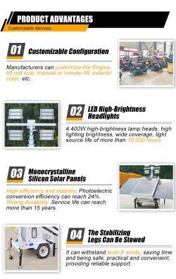 Мобильная солнечная световая башня с гидравлической мачтой 9 м (арт. 25-5082980)