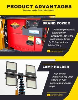 Осветительная башня мобильная LED 9 м высокого качества (арт. 25-5083195)