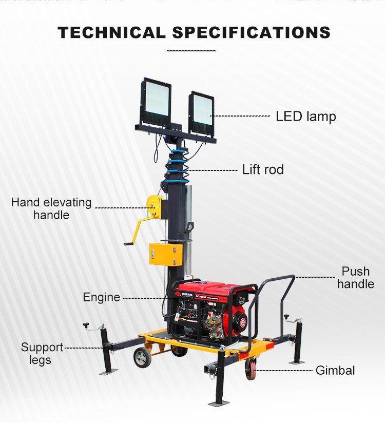 Осветительная башня мобильная дизельная LED 6 м (арт. 25-5083357)