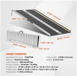 Рампа складная алюминиевая противоскользящая портативная (арт. 25-5083374)