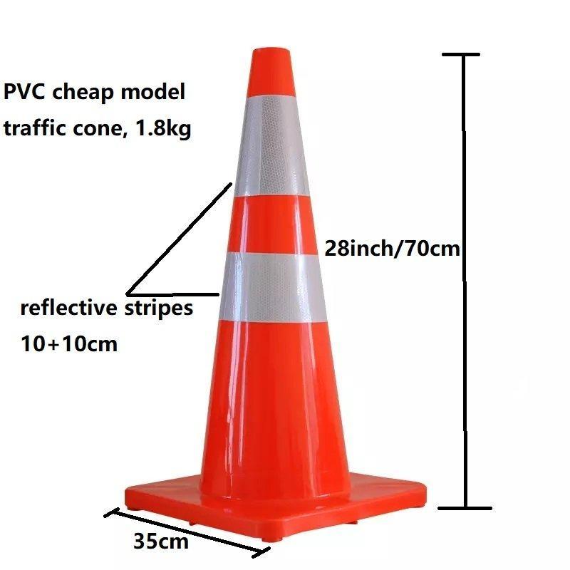 Конус дорожный ПВХ с отражающей лентой для безопасности (арт. 25-5083500)