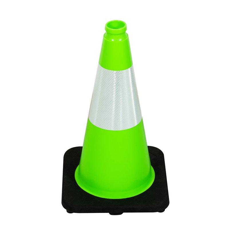 Конус дорожный ПВХ зелёный с чёрным основанием 45 см (арт. 25-5083588)