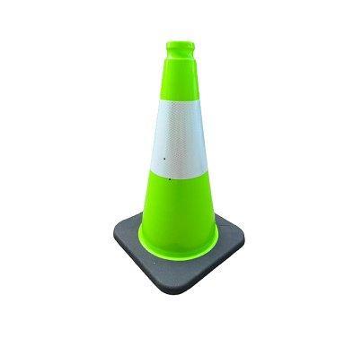 Конус дорожный ПВХ зелёный с чёрным основанием 45 см (арт. 25-5083588)