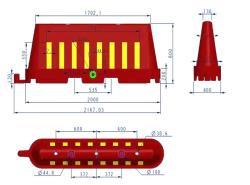 Барьер пластиковый дорожный водонаполненный для безопасности (арт. 25-5083712)