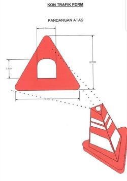 Конус дорожный треугольный ПВХ малайзийский стиль 70 см (арт. 25-5083791)