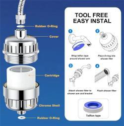 Фильтр для душа многоступенчатый от хлора и металлов (арт. 25-5084856)