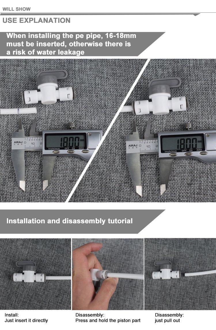 Клапан шаровый пластиковый для системы RO 1/2 дюйма (арт. 25-5084862)