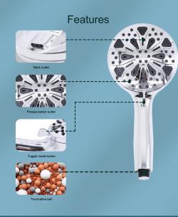 Лейка для душа ионизирующая с фильтром из ABS пластика (арт. 25-5085126)