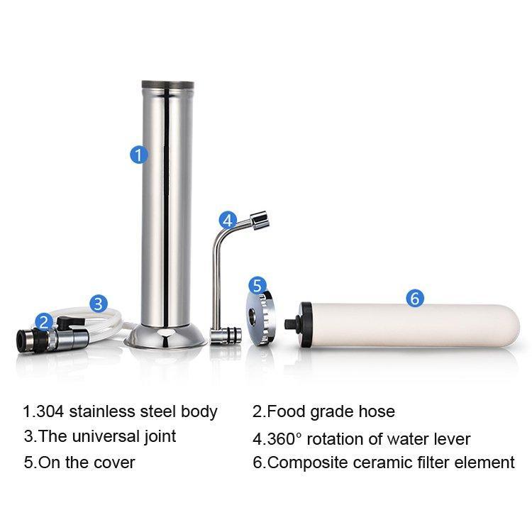 Очиститель воды настольный из нержавеющей стали с керамическим фильтром (арт. 25-5085210)